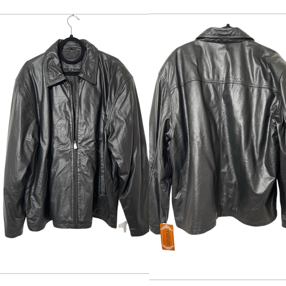 Vintage Leather Men’s Black Jacket NWT Size 2XL